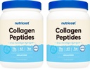 Nutricost Pure Collagen Hydrolysate (Bovine) Powder (2 Pack) - Grass Fed Bovine Collagen, 1LB Per Botol