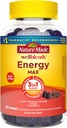 Nature Made Wellblends EnergyMAX Gummies, Fast Acting Caffeine, CoQ10 & Vitamin B12 1000mcg, Dukungan Energi Gummy Vitamin, 40 Gummi