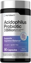 Horbäach Probiotic for Women & Men 's Digetical Health 124; 3 Milyar CFU 14; 90 Capsules 126; Non-GMO & Gluten Bebas