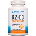 2 dalam 1 Potency Tinggi Formula 90mcg Vitamin K2 (MK7) dan 5000 IU Vitamin D3 Suplemen I Non- GMO Formula, Easy to Swallow Vitamin D & K Complex, 120 Capsules I 4-Month Suppply