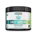ZHOU Nutrition USDA Organic Supergreens Powder, Superfood Smoothie Juice Mix, Spirulina, Chlorella, Wheatgrass, Kale, Fiber, Immune and Energy Suport, Vegan, Non-GMO, 30 Pegawai