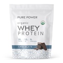 Dr. Mercola Pure Power Organic Protein - 20 g Protein - Mendukung pertumbuhan Otot & Energi - Grass- Fed Whey Konsentrat - 15 Servis (20.60 oz) - Coklat