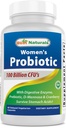 Produksi terbaik bagi Perempuan 100 Milyar CFU - 10 Strains + Pregities Fiber + Digetical Enzyme Blend + Women 's Health Herbal Blend - Imune, Digeptical & Gut Health - 60 Deleyaed Capsules