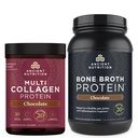 Nutrition Kuno Serbuk Protein Multi Collagen, Coklat, 40 Pelayan + Bone Broth Powder, Chocolate, 40 Servis