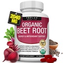 Tablet Root Beet Root - 2040mg Oxide Beets Natural Nitric untuk Dukungan, Energi, Pepper Hitam Lebih Baik Peledak, Non-GMO, untuk Perempuan Pria, 90 Tablet