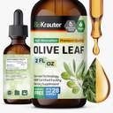 BIO KRAUTER Olive Leaf Extract Liquid - Olive Leaf Taincture for Immune Support - Alkohol dan Gula Free - Vegan Drops 2 Fl.Oz.