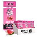 Nutrational Design Liquid Collagen LPS & Whey Protein Suplement - Minuman Non-GMO, Sugar- Free - Promites Heally Skin & Hair untuk Pria & Perempuan, Watermelon, Single Serve (25 Paket)