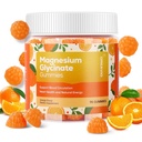 90 Count Magnesium Glycinate Gummies 400mg w / Ashwagandha Suplement - Sugar Free Zinc Magnesium Glycinate Suplemen Ashwagandha Gummies for Dewasa Orange Flavor