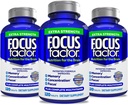 Faktor Fokus Kekuatan Ekstra Dewasa, 120 Coun- Pendukung Otak untuk Memori, Konsentrasi, Kokusi, DMAE, Vitamin D, DHA- Suplemen Kesehatan Otak - Dipercaya Formula-Otak Vitamin, Pemarah Fokus (3 Pack)