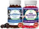 Lanakai Adult Elderberry dan Kids Melonatinin Gudle - Imune Dukungan dengan Zinc dan Vitamin C untuk Dewasa & Anak-anak - Bukan-GMO, Vegan, Gluten Free Natural Sleep Gummy
