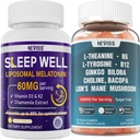 NEVISS L- Tyrosine Gummies & Melonalin 60mg untuk Bundle dewasa