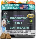 Googipet Progities for Dogs Digetical Health - Preciphy and Propoles Chews for Dogs Gut Health + Digetical Enzymes - Dog Propoles for Yeast Itchy Skin Itchy Ears w / Papiya, Labu, & Fiber