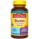 Nature Made Biotin 2500 mcg Ekstra Kekuatan, Biotin Suplemen Dukungan Rambut Sehat & Nails, 150 Softgels, Supply 150 Hari