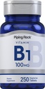 Piping Rock Vitamin B1 100mg 124; 250 Tablet: 124; Thiamine Suplement £124; Vegetarian, Non-GMO, Gluten Free