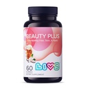 LOVS Beauty Plus Gummy Vitamin - Biotin Gummies for Hair, Skin and Nails 124; Natural, Gluten- Free, Non-GMO Beauty Suplemen Dengan Vitamin A, C, E, B12, D3, Zinc & More