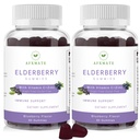 Sambucus Elderberry Gummy, Black Elderberry dengan Zinc dan Vitamin C untuk Dewasa, Sugar Free Kids Multivitamin Gummies (2 Paket)