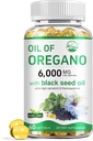 Nature 's live Oil of Oregano with Black Seed Oil, 2 in 1 Oregano Suplement for Immune Health, Mempertahankan tinggi Carvacrol & Thymoquinone, Non-GMO, 60 Softgels, 1 Pack