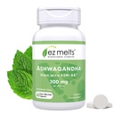 EZ Melts Dissolable KSM-66 Ashwagandha, 300 mg, Sugar- Free, Stress, Sleep dan Mood Supplemen, 30- Day Supply, Peppermint Chill-Flavor - 1 Pack
