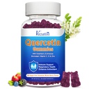Quercetin dengan Bromelain Gummies, Quercetin 1200 MG dengan Vitamin C Zinc & Elderberry untuk Sistem Imune & Allergy, Chewable & Vegan Gummies, 60 Cts