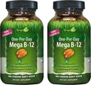 Irwin Affials One- Hari Mega B-12 1.500mcg High Potylcobalamin - Affic Enhanced Absorpsi dengan MCT + Asia Ginseng - Natural Energy Boost - 60 Liquid Softgels (Paket 2)