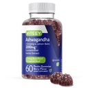 Vareey Ashwagandha Gummies dengan Ginseng & Lemon Balm - Mood, Calm & Stress Dukung Aswagandha Suplemen - Vegan, Gluten- Bebas - 60 Count