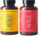 Dukungan Wile Perimenopause + Hot Flash Suplemen, 2- Pack Menopause Dukungan untuk Perempuan, (2) Botol 60 Capsules Masing-masing, 120 Total