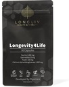 Longevity4Life - Ultimate Cellular Health Suplement - Fisetin, Taurine, Calcium Alpha--Ketoglutarat, dan Spermidine Capsules untuk Umur-panjang dan Vitalitas - dibuat di Amerika Serikat - Physician Formulated