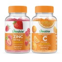 Zinc Lifeable 50mg + Vitamin C 750mg, Gummies Bundle - Great Tasting, Vitamin Suplemen, Gluten Bebas, GMO Bebas, Gummy Chewable