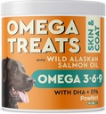 PAWFECTCHEW Omega 3 for Dogs (60 Chews) - Perbaikan Salmon Fish Oil untuk Anjing - Omega Fatty Acids - Skin and Coat Supplemen - Kering Itchy Skin, Shedding & Allergy Relief