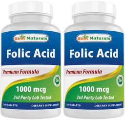 Terbaik Acid Folic 1000 mcg (Vitamin B9), 240 Tablet (1000 mcg (Paket 2)))