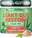Yuve Gut Health Restore, Vegan & Non-GMO Support Leaky Gut, Membantu Reparts Delief Bloating, Heartburn, Constipation, Gas & SIBO, dengan L- Glutamine, Licorice, & Aloe, Farmasi Grade, 30 Cups