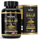 Shilajit Organik dengan Fulvic Acid, Asam Humic, 85 + Mineral- Tingkat Emas Plus - Sama seperti Resin - Energi, Stamina, Otak Dukungan - 120 Kapsul - Dibuat di USA