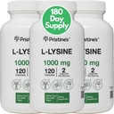 PRISTINE 'S L Lysine 1000mg (3 Pack) Lip & Gum Health Estial Amino Amino Supplemen Katup -180 Suppply Muscle & Tising Dukungan - Collagen Produksi - Vegan Gluten Free Non GMO