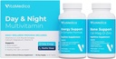 Multivitamin Day & Night Routine 124; Energy & Mental Clarity, Bones & Joints, Restful Sleep 124; 30-Day Supply 124; Vitamin A, C, D, E, B- Complex 124; Magnesium, Biotine, Zinc, Botanicals, & Minemary