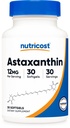 Nutricost Astaxanthin 12mg, 30 Softgels - Non- GMO dan Gluten Free