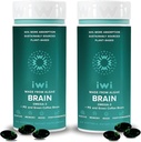 iwi Iife Brain Omega-3, 120 Softgels (60 Pelayan), Vegan Plant-Based Algae Omega- 3 dengan EPA + DHA, Focus, Memory dan Mood Dukung Dietary Supplemen, Krill & Fish Oil Alternatif, No Fishy Aftertaste