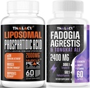 Asam Fosfatida 2000mg dengan Fdogia Agrestis 1400mg dan Tongkat Ali 10000mg untuk Kekuatan Maksimum, Energi & Muscle Building Bundle