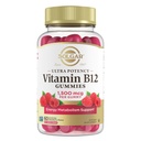 Solgar Methyl B12 Gummies for Adules 1.500mcg Ultra Potency Vitamin for Energy & Metabolism Dukungan, Raspberry Flavor, Vegan & Gluten- Free Gummy for Women & Men, 2 Months Supply, 60 Servings, 2g Sugar