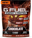 GFuel Protin + Energy Powder, Pra Workout Caffein Mix untuk Gaming, Sugar Free Focus Amino, Vitamin + Antioksidants, 19oz (Coklat, 20 Hamba)
