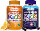 Feel Great Imune Support gummies for Kids Duo - 90 Day Suply - Zinc, Vitamin C, Elderberry - Gluten Free, Plant Based - Tasty Berry & Citrus Gummies
