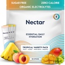 Paket Hidration Nektar - Paket Bubuk Elektrolytes - Sugar Free & 0 Calorie - Organic Fruit Liquid Daily IV Electrolytes Powder for Dehydration Resultion & Rehydration (Tropical Variety 30 Pack)