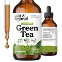 Wild & Organic Green Tea Extract Liquid Drops - Antioxidants-Rich Green Tea Suplement - 2- Bulan Supply - Vegan, Sugar & Alcohol- Free Camellia Sinensis Tincture - 4 fl oz