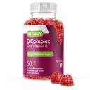 Viteey Vitamin B Kompleks Gummies dengan Vitamin C - Energi, Metabolisme & Imune Dukungan - B6, B12, Niacin, Acid Folic, Biotin, Calcium - Vegan, Gluten- Free - 60 Count
