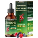 10in1 Wormwood Tarture - Black Walnut, Whole Cloves, Reishi Mushroom & 4 More - Wormwood Liquid Drops - 1 FL OZ untuk 2 Bulan Suply - Berry Mix Flavor