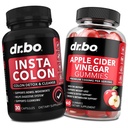 Colon Cleanser Detox & AV Apple Cider Vinegar Gummies - 15 Hari Colon Cleanse Pill Poop Flush & ACV Gummies Suppplemen Pergerakan Bowel untuk Dukungan Bloating Gut Instinsal
