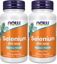 Suplemen SEKARANG, Selenium (L- Selenomethionine) 200 mcg, EscalyMineral *, 90 Vak Capsules (Paket 2)
