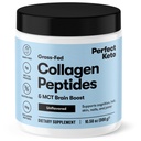 Perfect Keto Collagen Peptides Protein Powder with MCT Oil, Hydrolyzed Collagen, Type I & III Suplement, Gluten Free, Grass Fed, Low Carb, Keto Coffee Creamer, Collagen for Women & Men, Unflamited