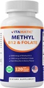 Metil Vitamatik Gagal & B12 Tambahan dengan Pyridoxal 5 Pfosfat (P-5-P) - Promotes Cardiovascular Health & Energy Metabolisme - 120 Fast Dissolve Tablet - Non GMO & Gluten Bebas