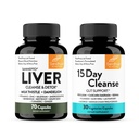 Sandhu 's Liver Renew Cleanse Detox Support & 15 Day Gut Cleanse Supplemen Perempuan & Pria