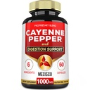6in1 Cayenne Pepper Capsules with Ginger Root, Beet Root, and Black Pepper and More - 60 Capsules - Cayenne Suppplement Support Diusoling System, Imunity